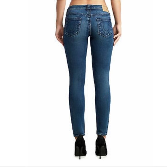 NWT True Religion Halle Velvet Backed Rips Skinny Jean size 24 - Picture 10 of 14